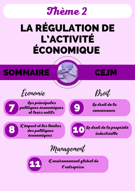 Fiches de révision Culture Économique Juridique et Managériale Thème 2