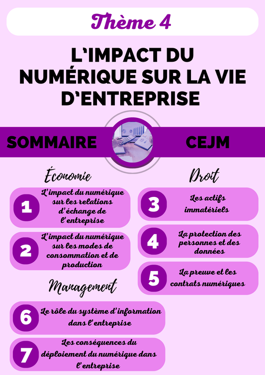 Fiches de révision Culture Économique Juridique et Managériale Thème 4