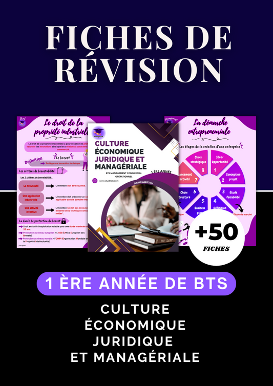 Fiches de révision 1ère année de Culture Économique Juridique et Managériale