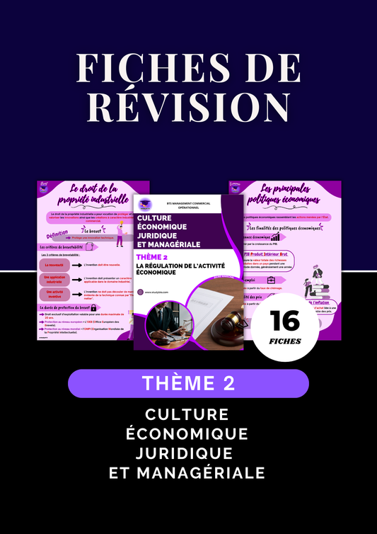 Fiches de révision Culture Économique Juridique et Managériale Thème 2