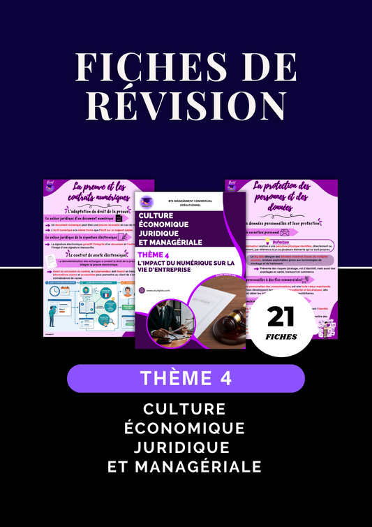 Fiches de révision Culture Économique Juridique et Managériale Thème 4