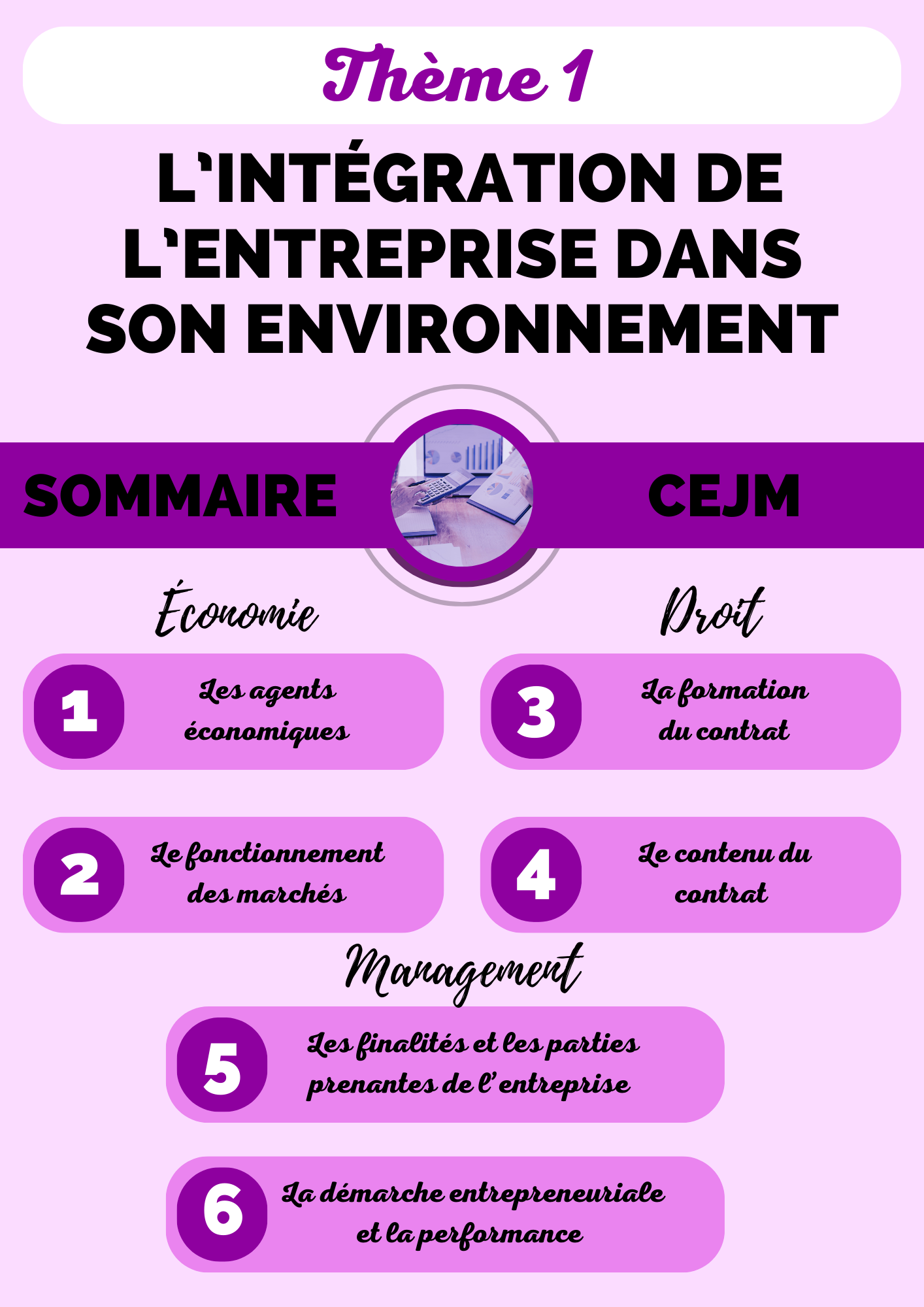 Fiches de révision 1ère année de Culture Économique Juridique et Managériale