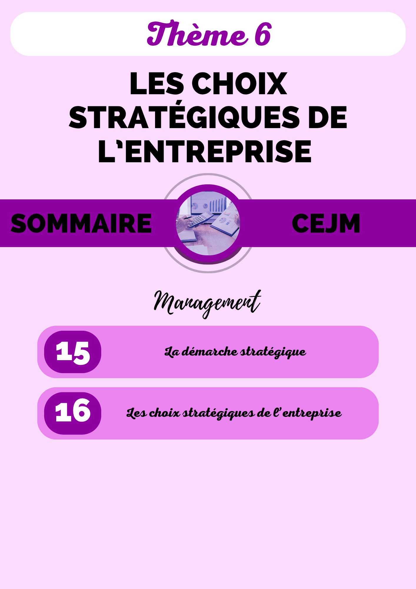 Fiches de révision Culture Économique Juridique et Managériale
